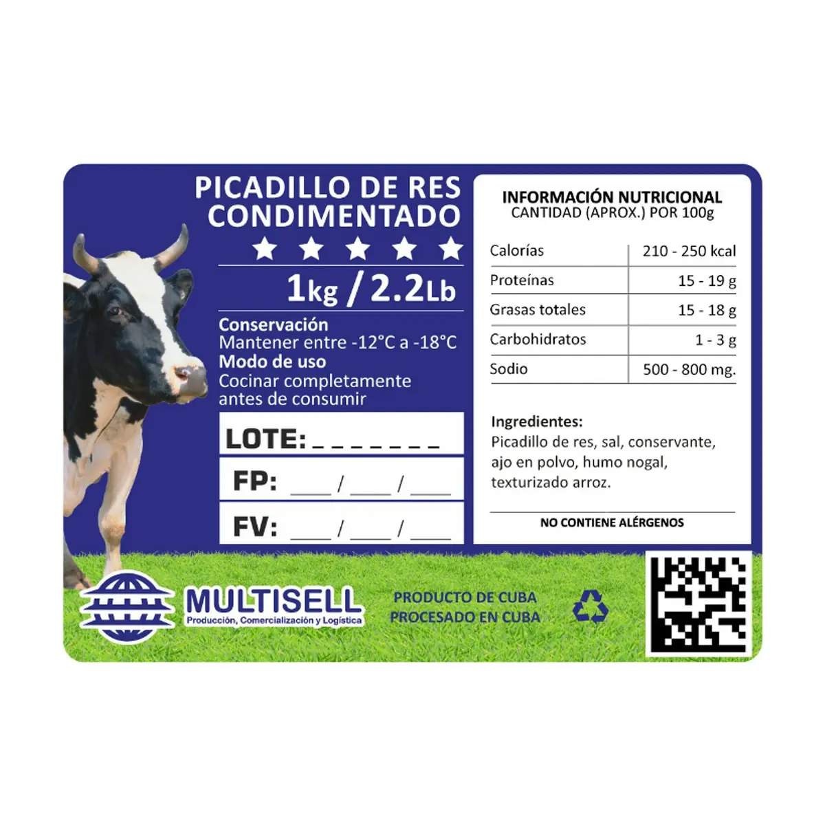 Picadillo de res condimentado Multisell (1.0 kg / 2.2 lb) - Thumbnail 2
