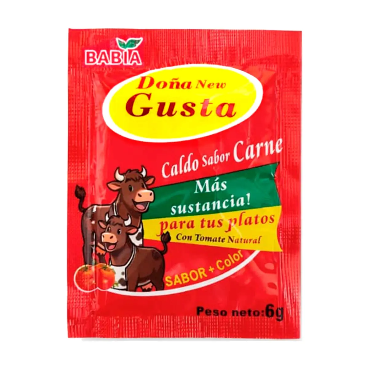 Caldo sabor carne con color Babia (6 g)