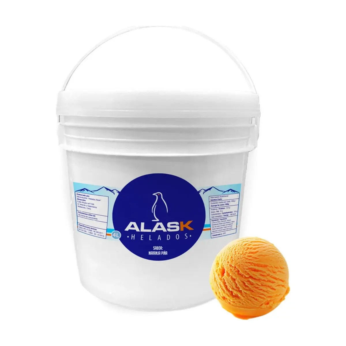 Helado de naranja piña Alask (4 L)