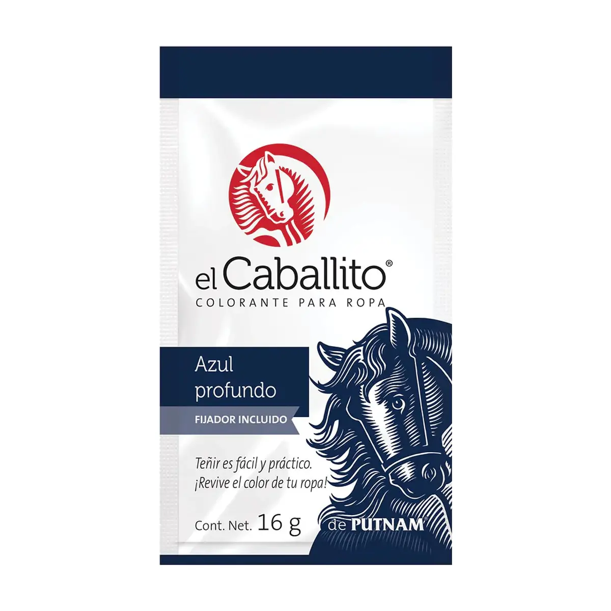 Colorante para ropa azul profundo El Caballito (16 g)