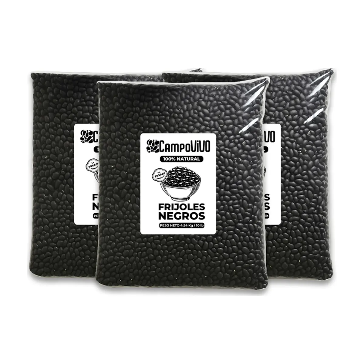 Frijoles negros Campo Vivo (3 x 4.54 kg / 10 lb)