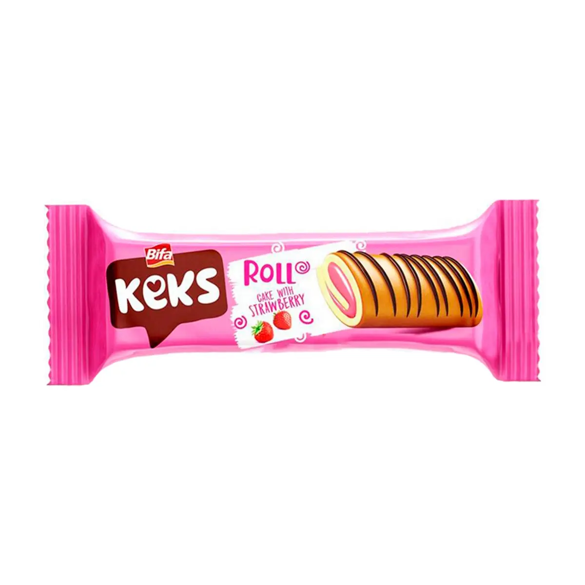 Pastel enrollado con crema de fresa Bifa (50 g / 1.76 oz)