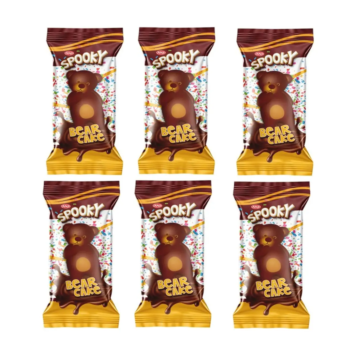 Pastel de chocolate en forma de osito Spooky Ani (6 x 40 g / 1.41 oz) - Imagen 1