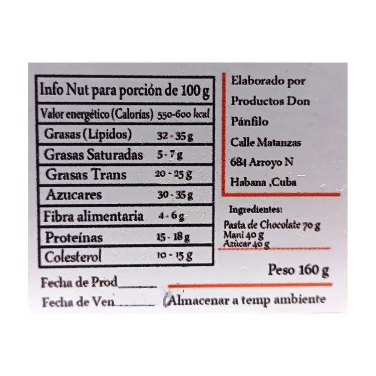 Turrón de chocolate y maní Don Pánfilo (160 g / 5.6 oz) - Thumbnail 3