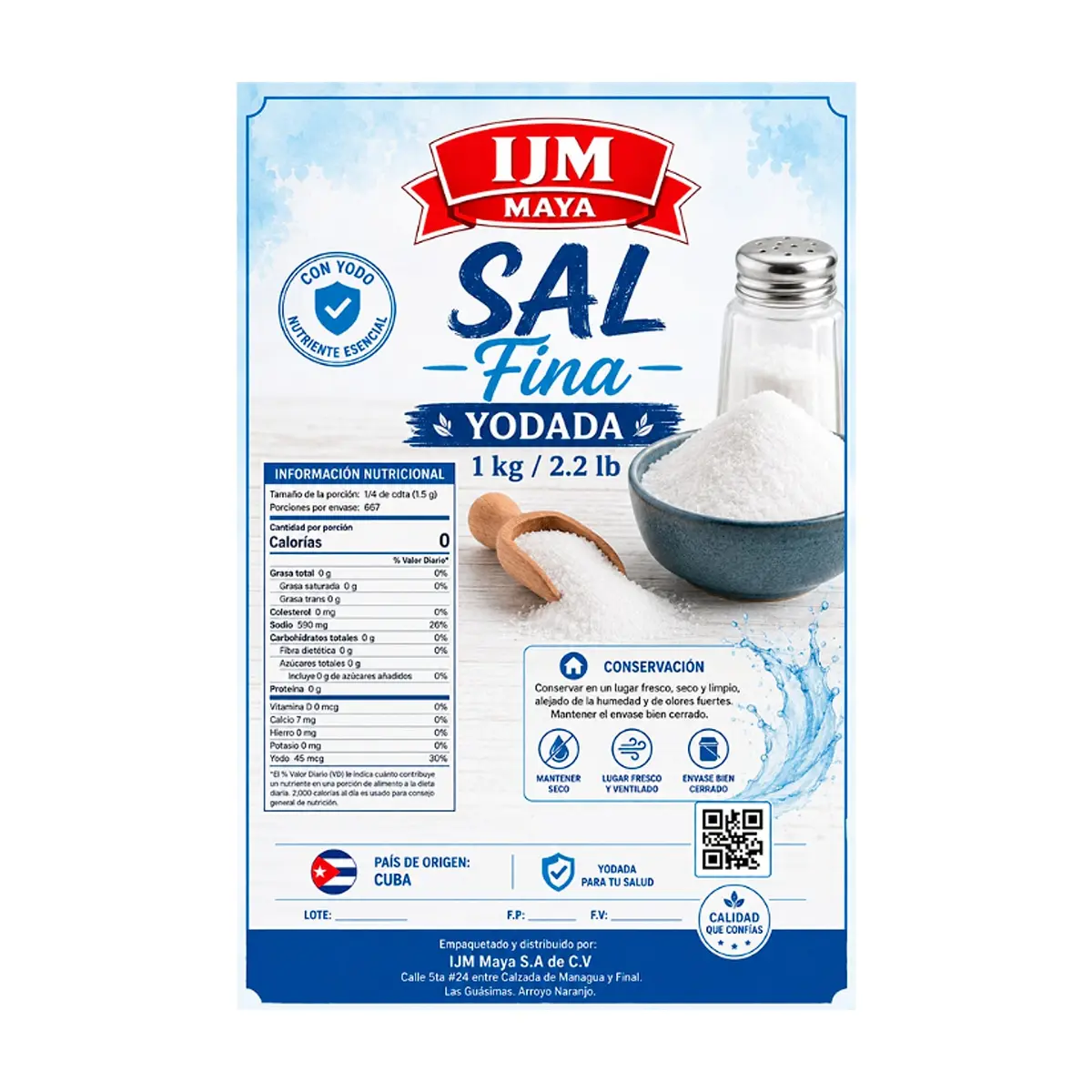Sal fina yodada IJM Maya (1 kg / 2.2 lb) - Thumbnail 2