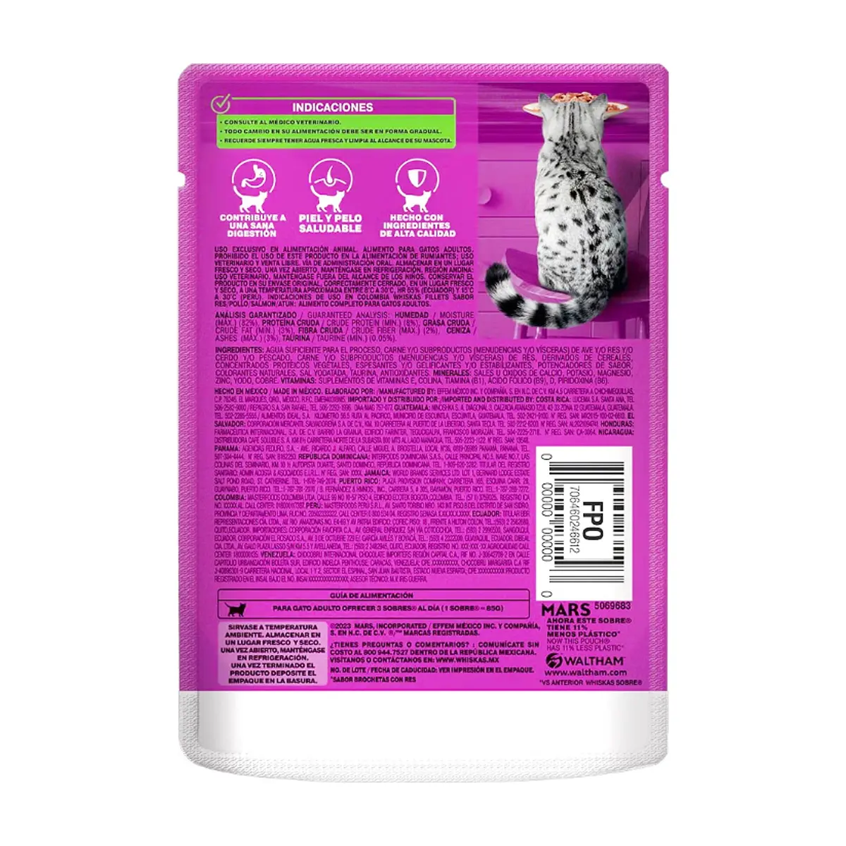 Comida para gatos adultos de brochetas con res Whiskas (85 g / 2.99 oz) - Thumbnail 4
