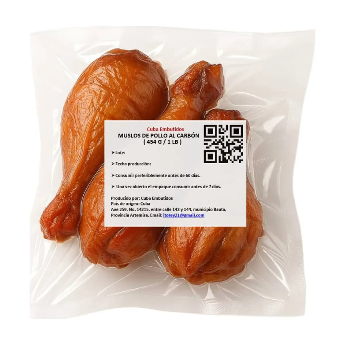 Muslos de pollo al carbón Cuba Embutidos (454 g / 1 lb) - Thumbnail 4