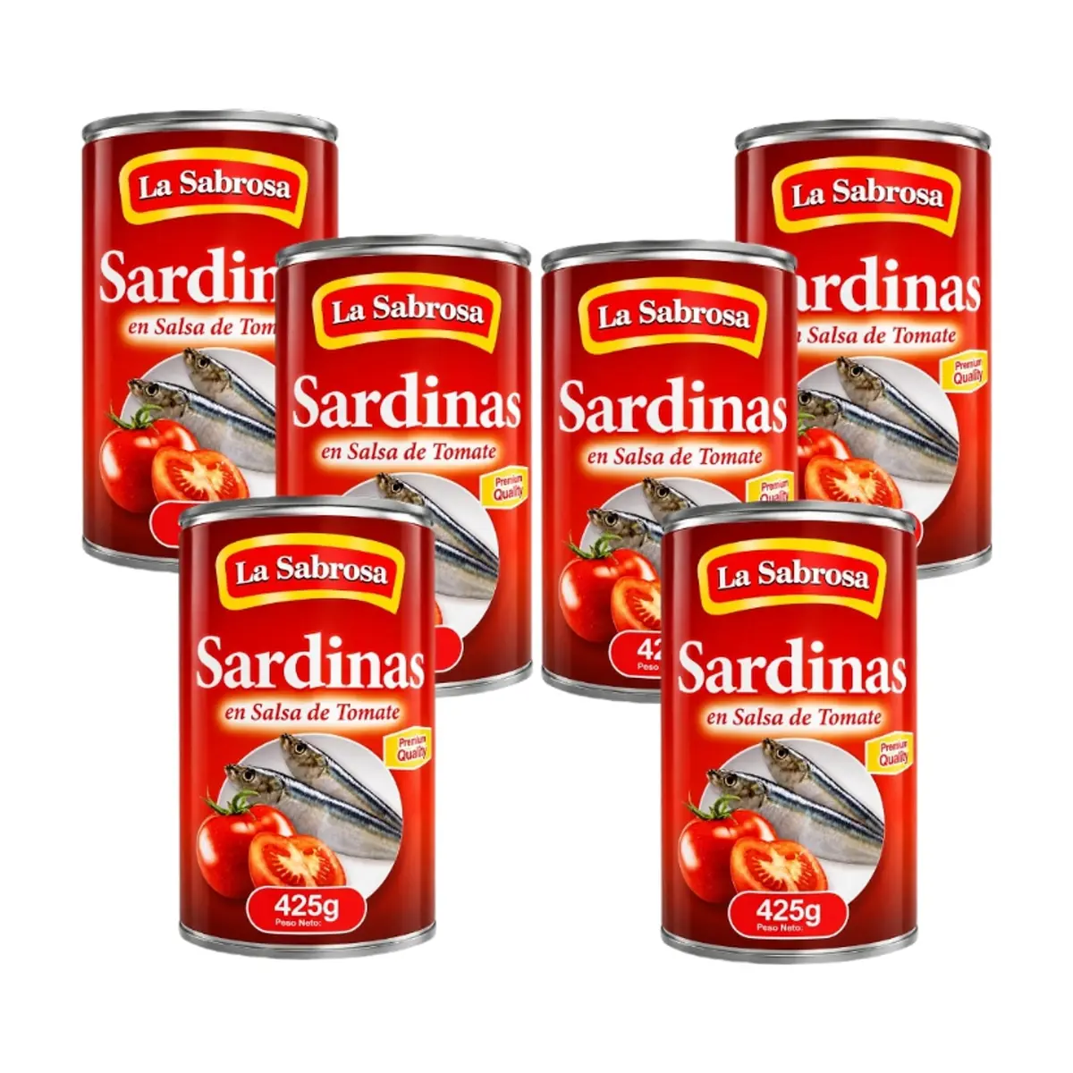 Sardinas en salsa de tomate La Sabrosa (6 x 425 g / 14.99 oz) - Imagen 1