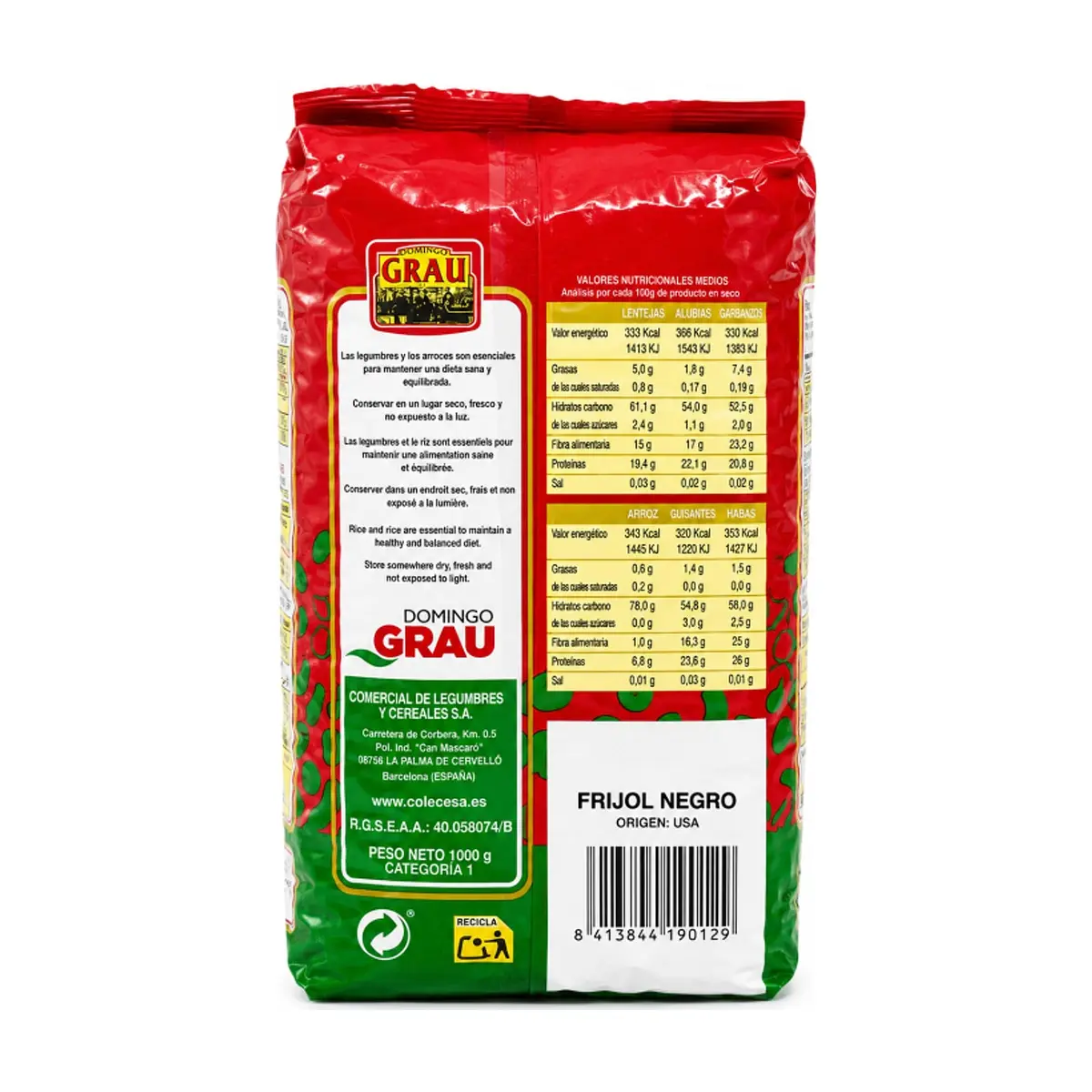 Frijoles negros Domingo Grau (1 kg / 2.2 lb) - Thumbnail 2