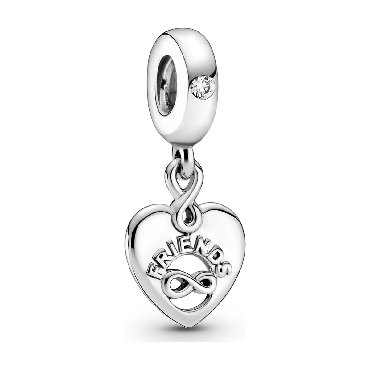 Charm colgante de plata S925 estilo Pandora corazón amigos para siempre