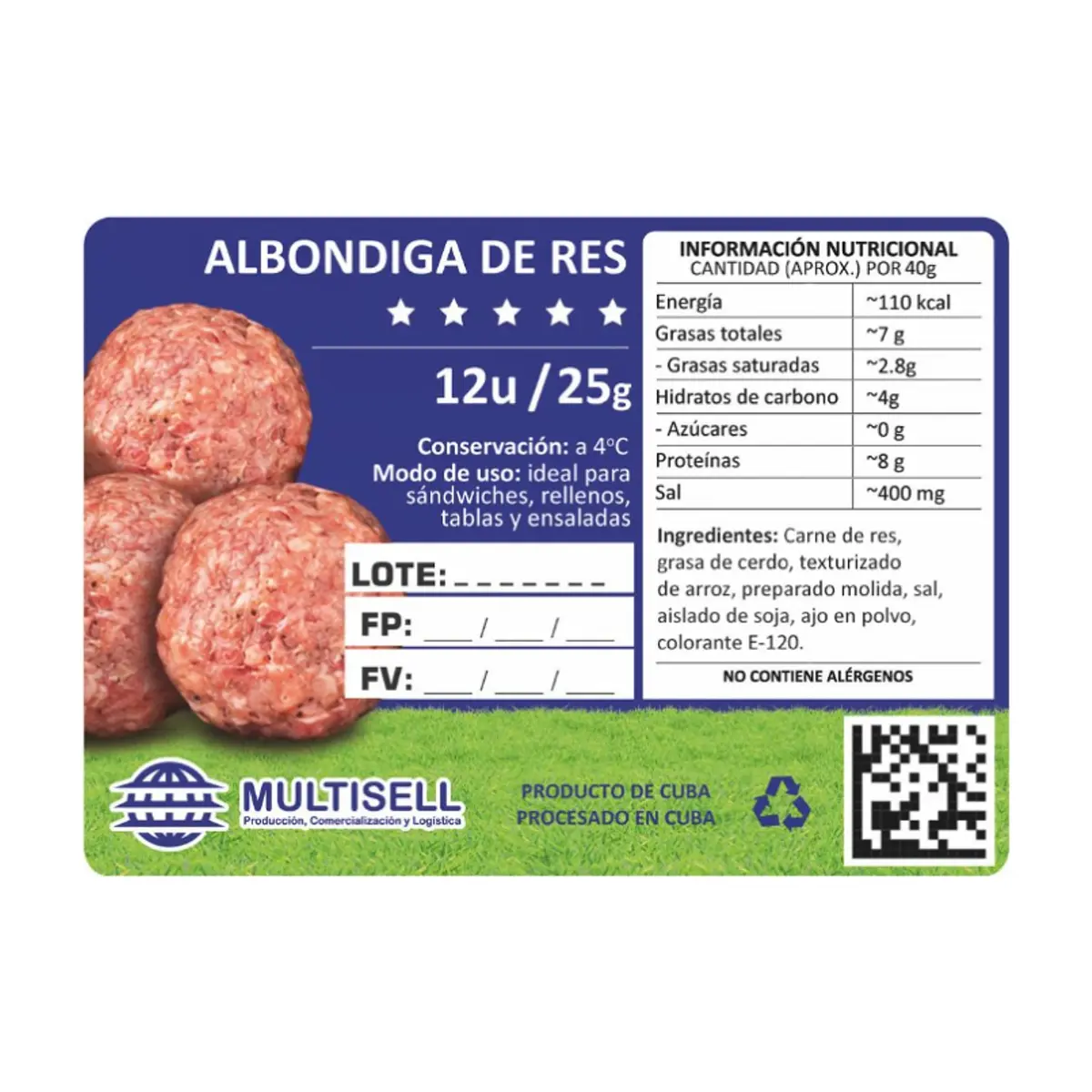 Albóndigas de res Multisell (12 x 25 g) - Thumbnail 3