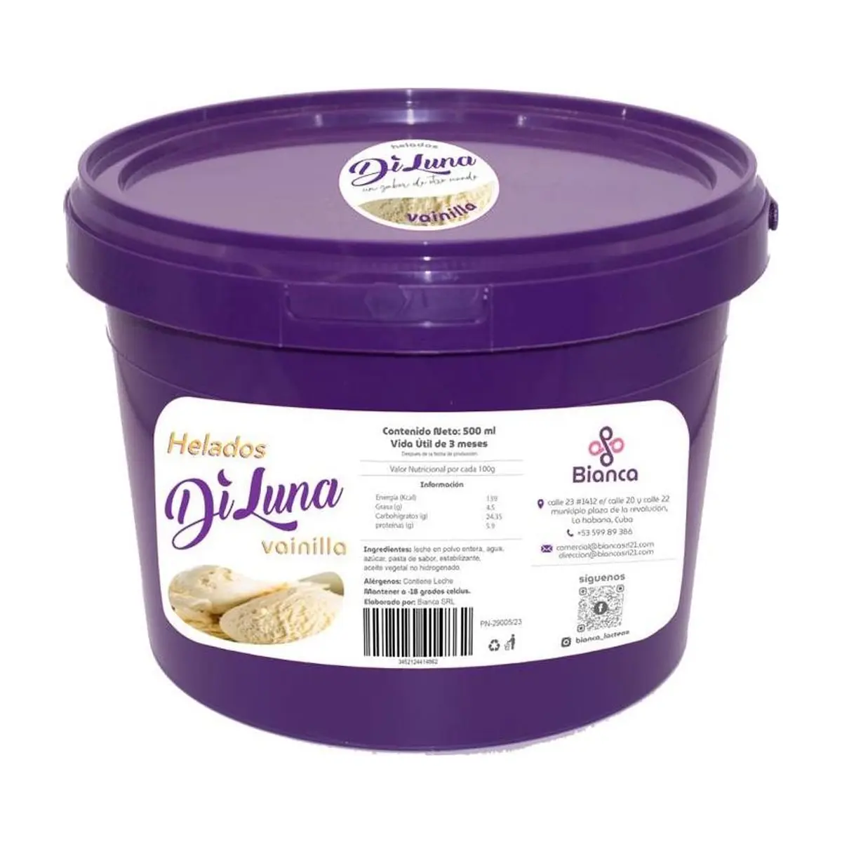 Helado sabor vainilla DiLuna (2.25 L)