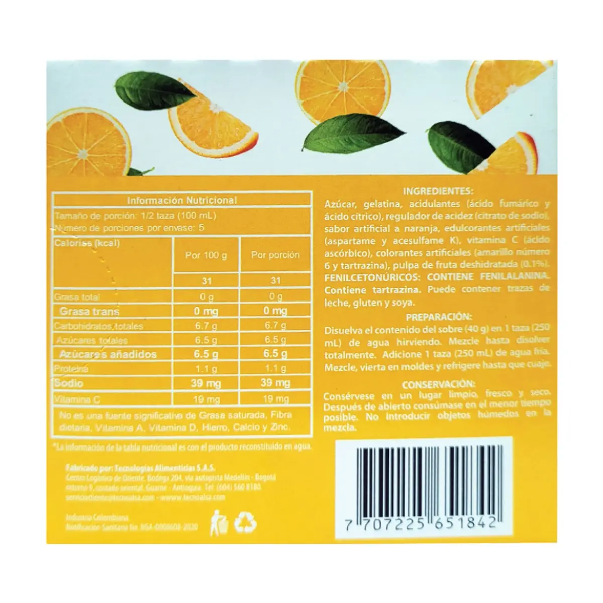 Gelatina sabor naranja boom (40 g / 1.41 oz) - Thumbnail 2