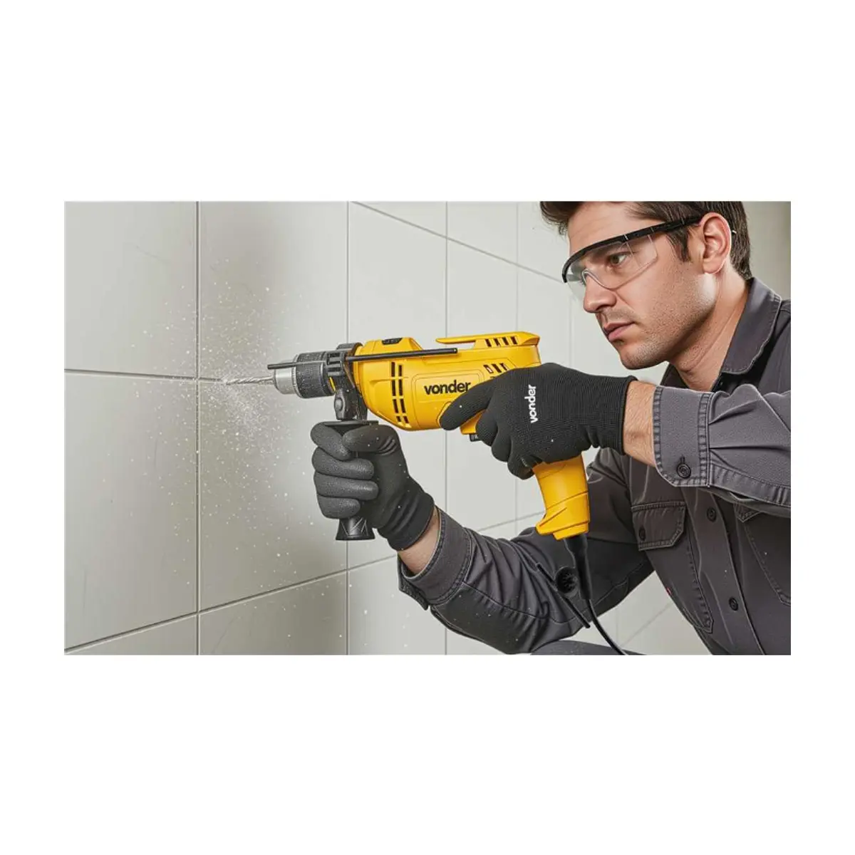 Taladro reversible 1/2'' con impacto de 127 V FIV550N Vonder - Thumbnail 3