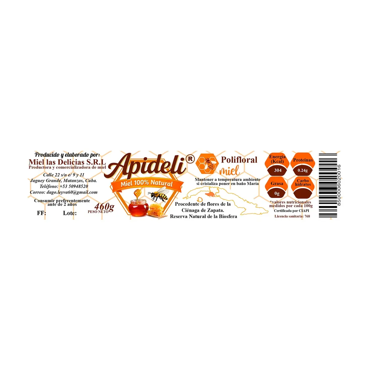 Miel de abeja 100% natural Apideli (460g / 1.01 lb) - Miniatura 4