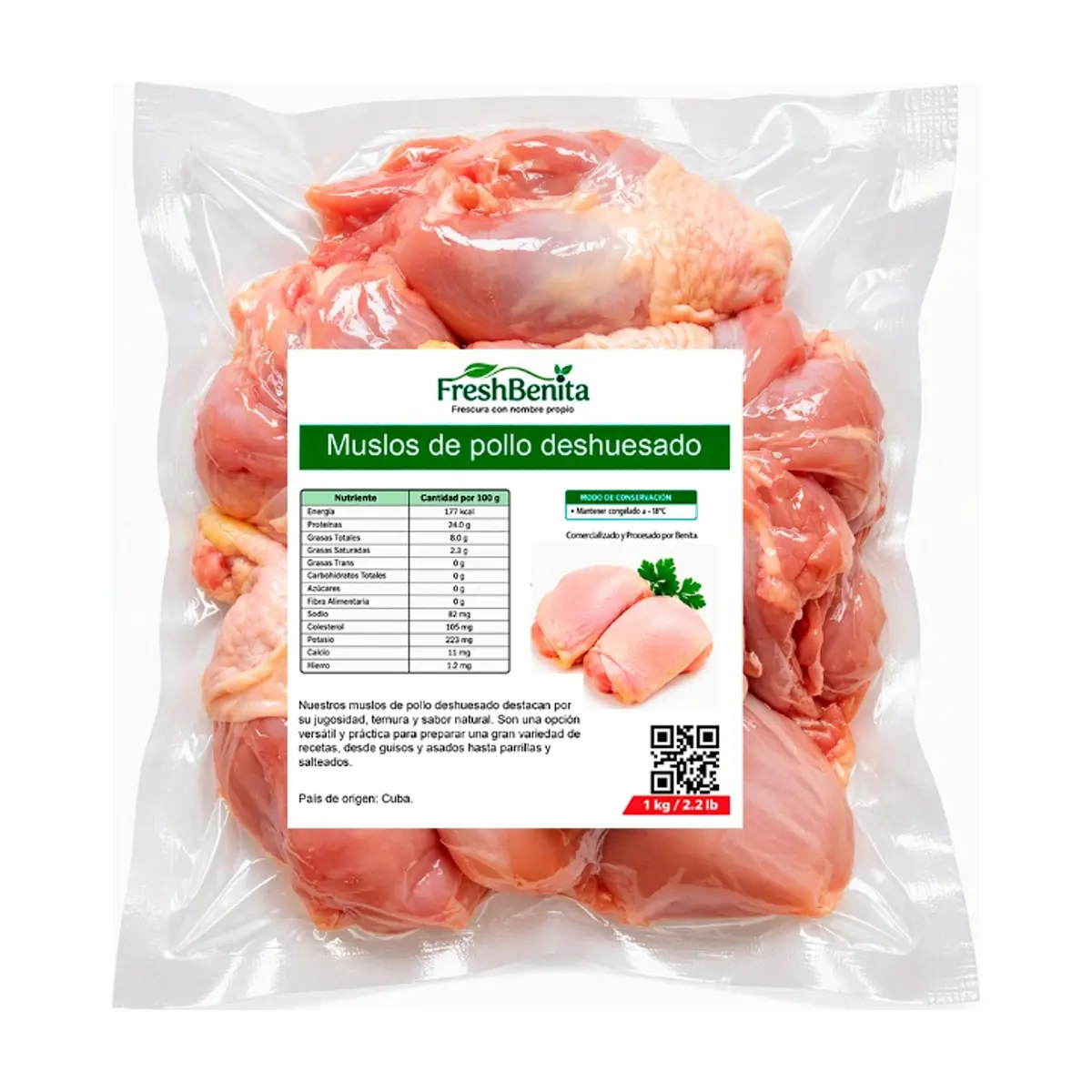 Muslos de pollo deshuesados FreshBenita (1 kg / 2.2 lb)