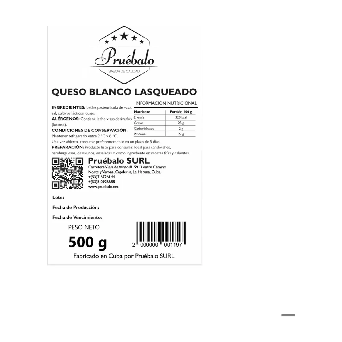 Queso blanco lasqueado Pruébalo (500 g / 1.1 lb) - Miniatura 3