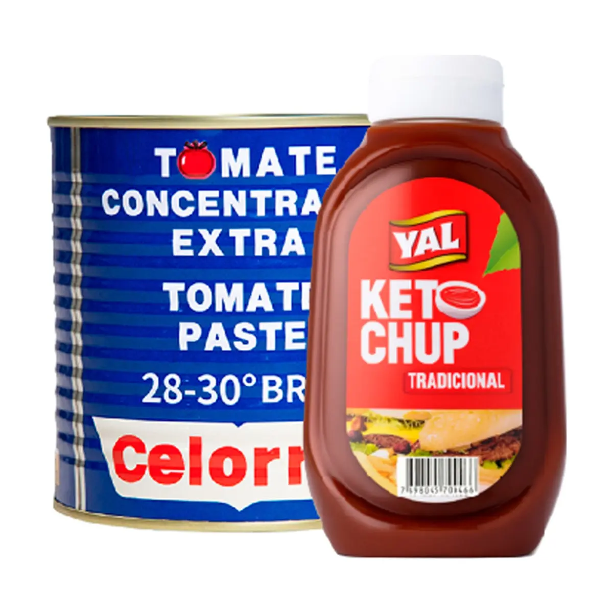 Ketchup tradicional Val (400 g / 14.11 oz) + Pasta de tomate concentrado extra Celorrio (800 g / 28.22 oz)