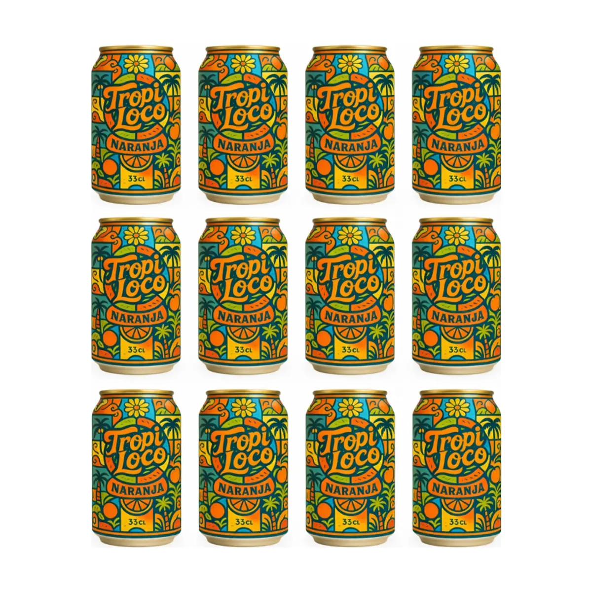 Refresco gaseado de naranja Tropi Loco (12 x 330 ml) - Miniatura 1