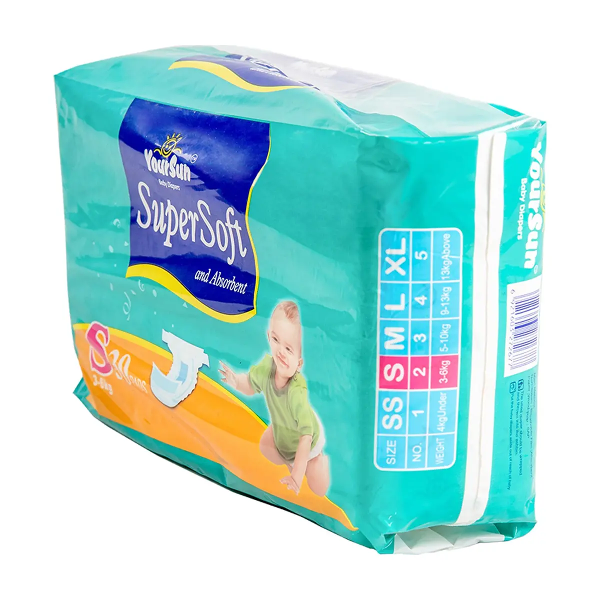 Pañales desechables para bebé de 3 - 6 kg talla S YourSun (30 U)