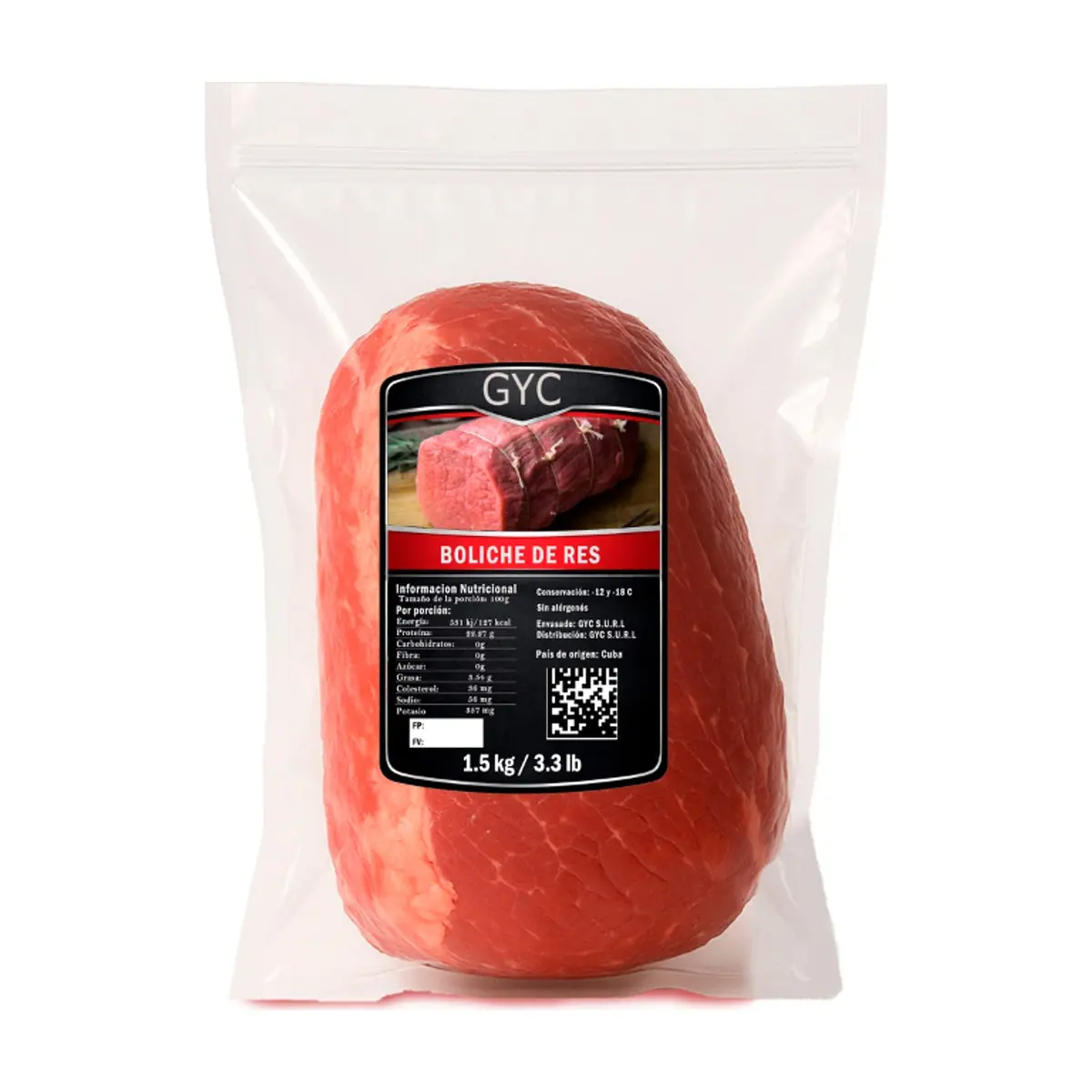 Boliche de res de primera GYC (1.5 kg / 3.3 lb) - Miniatura 1