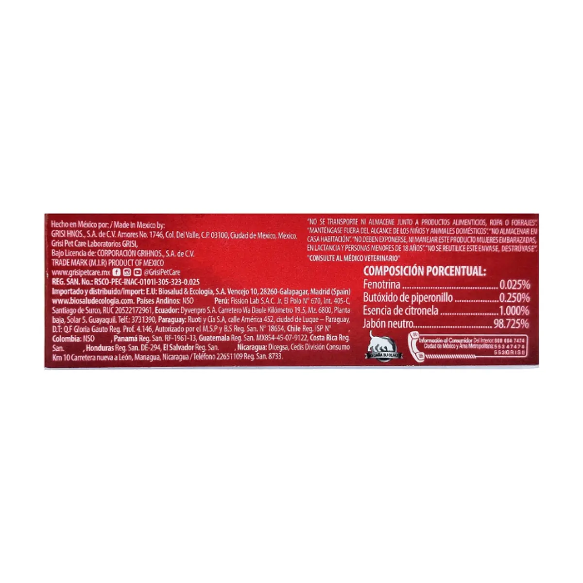 Jabón antipulgas PPT Grisi Pet Care (100 g / 3.5 oz) - Miniatura 4