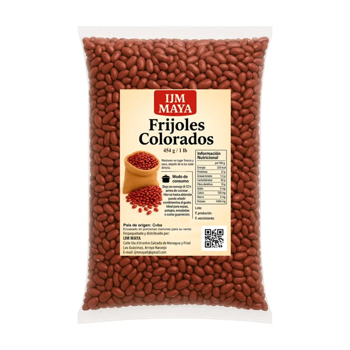 Frijoles colorados IJM Maya (454 g / 1 lb)