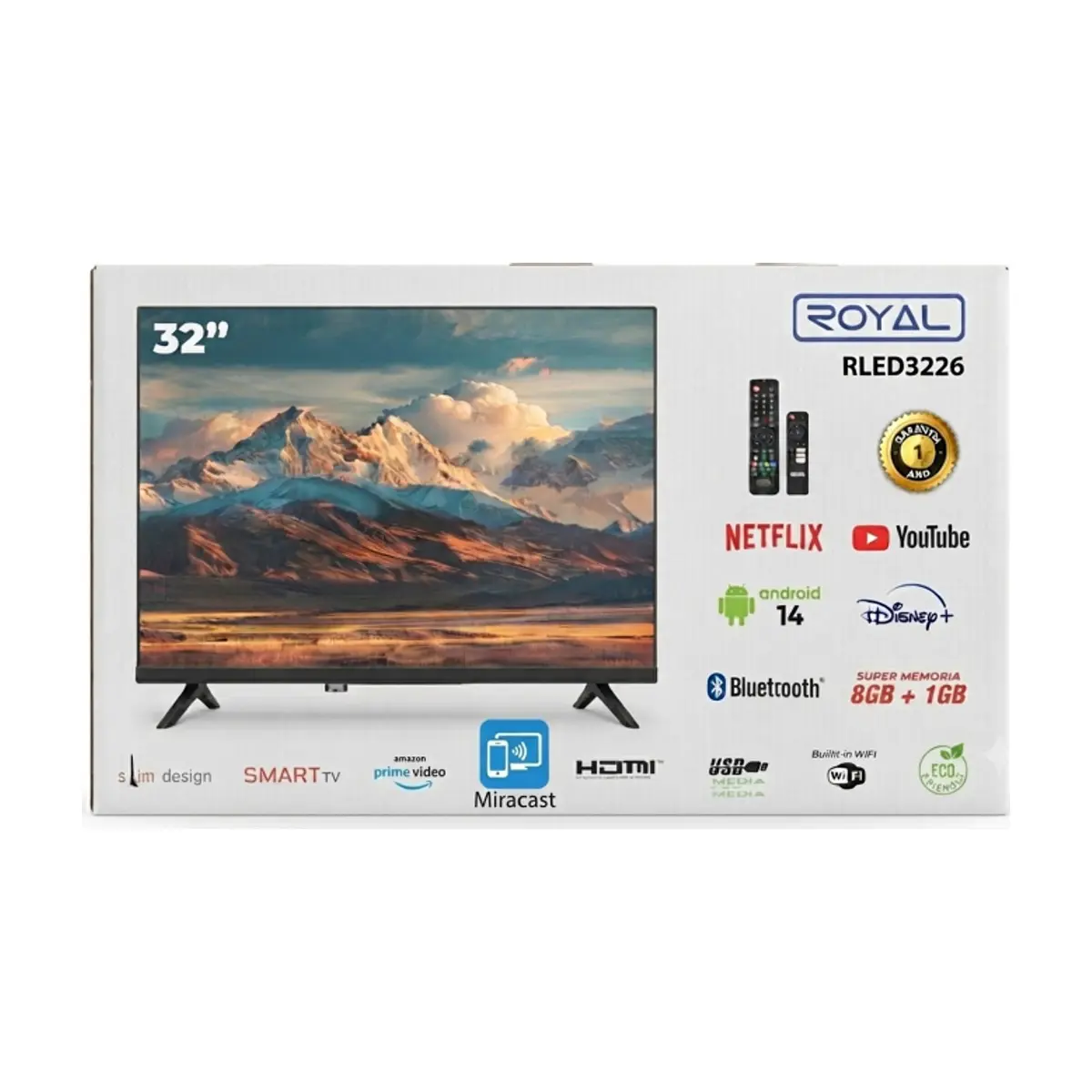 Televisor smart TV de 32" HD 720P Royal RLED3226 - Thumbnail 4