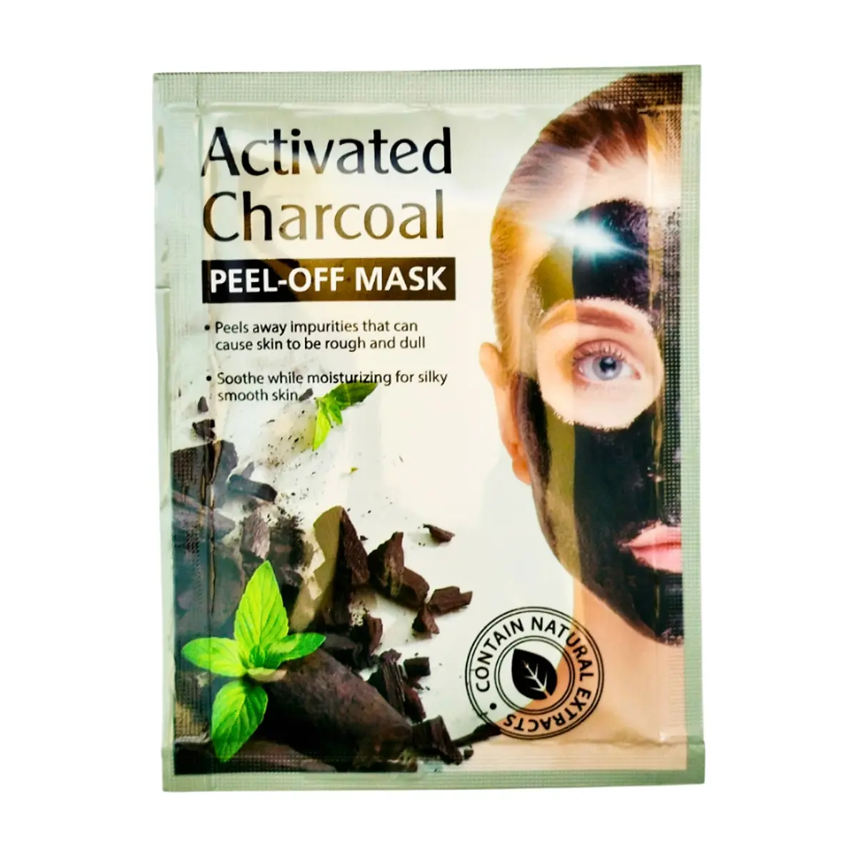 Mascarilla facial desprendible de carbón activado CQK (20 g)