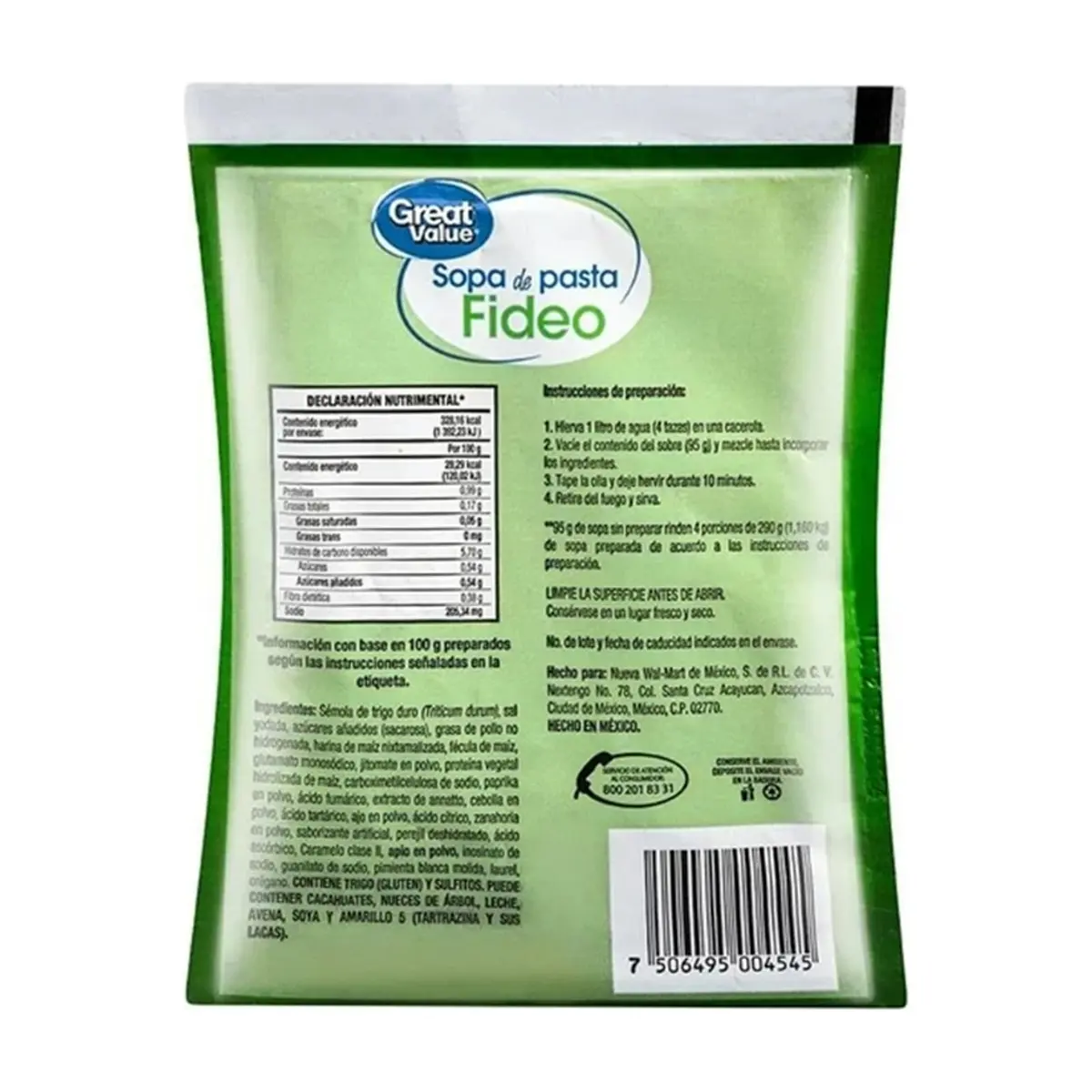 Sopa pasta de fideos Great Value (95 g / 3.35 oz) - Thumbnail 4