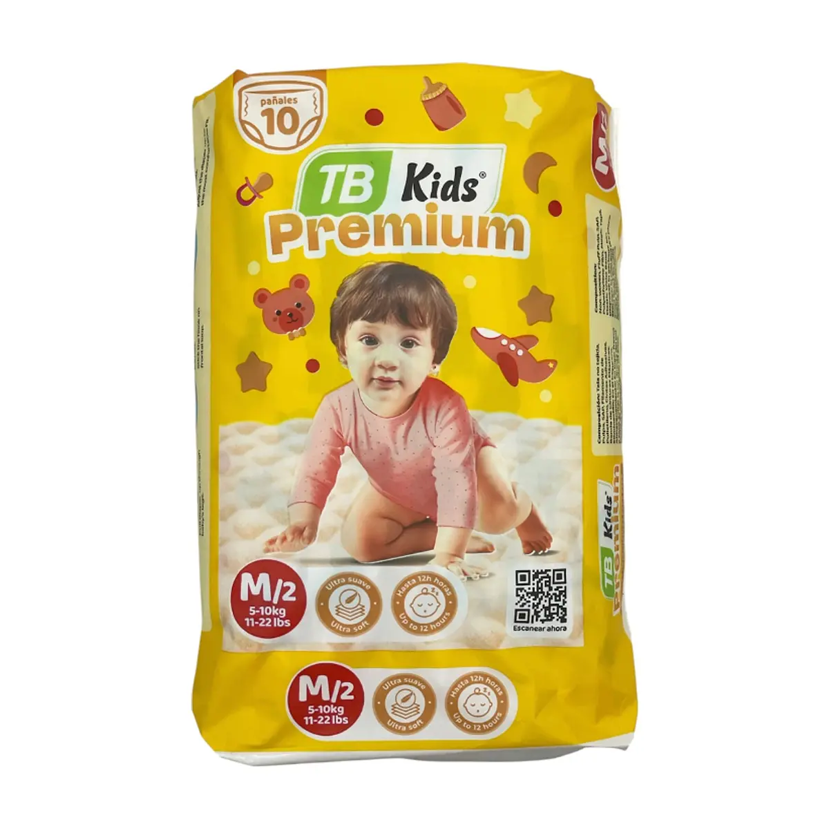 Pañales para bebe TB Kids talla M/2 (10 U)