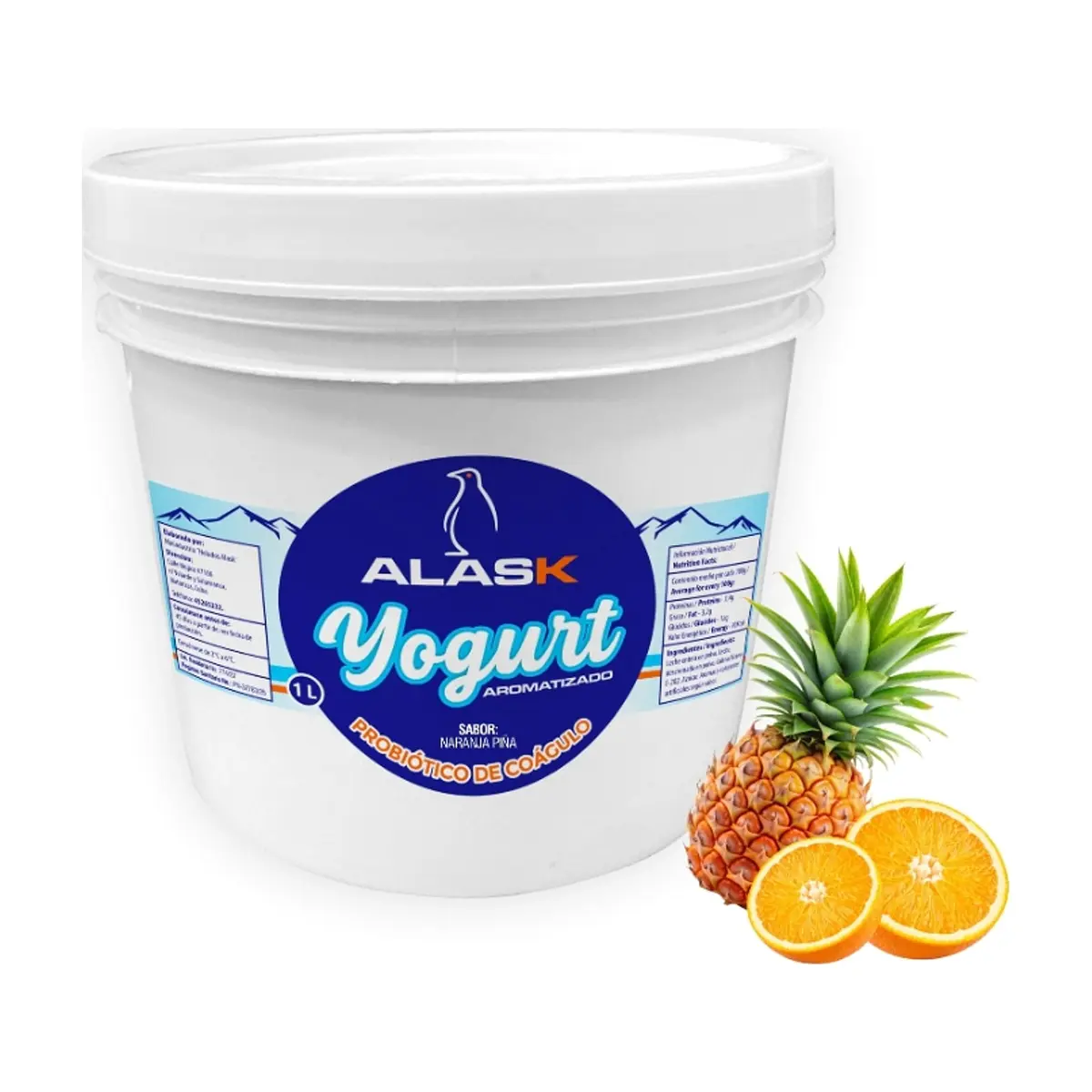 Yogurt probiótico de coágulo sabor naranja piña Alask (1 L) - Miniatura 1