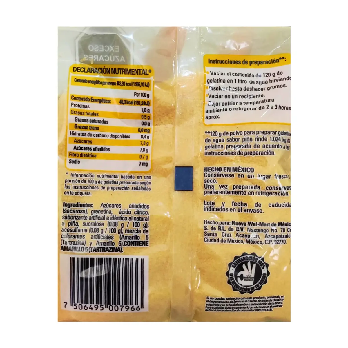 Gelatina sabor piña Aurrera (120 g / 4.2 oz) - Thumbnail 5