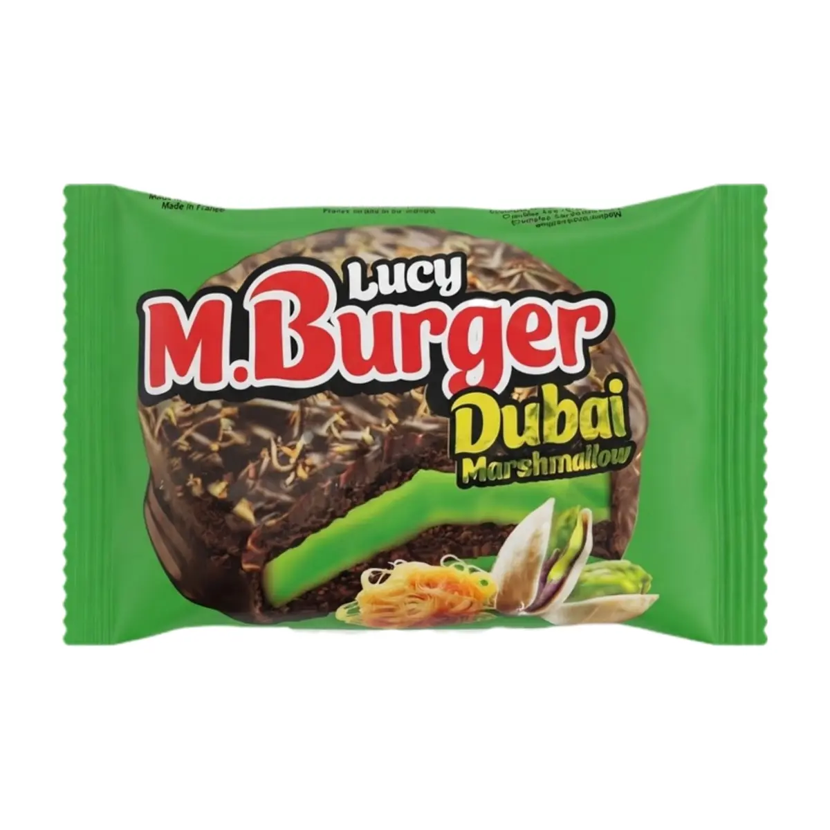 Alfajor de chocolate relleno de crema de pistacho y malvavisco M. Burger Simsek (40 g / 1.41 oz)