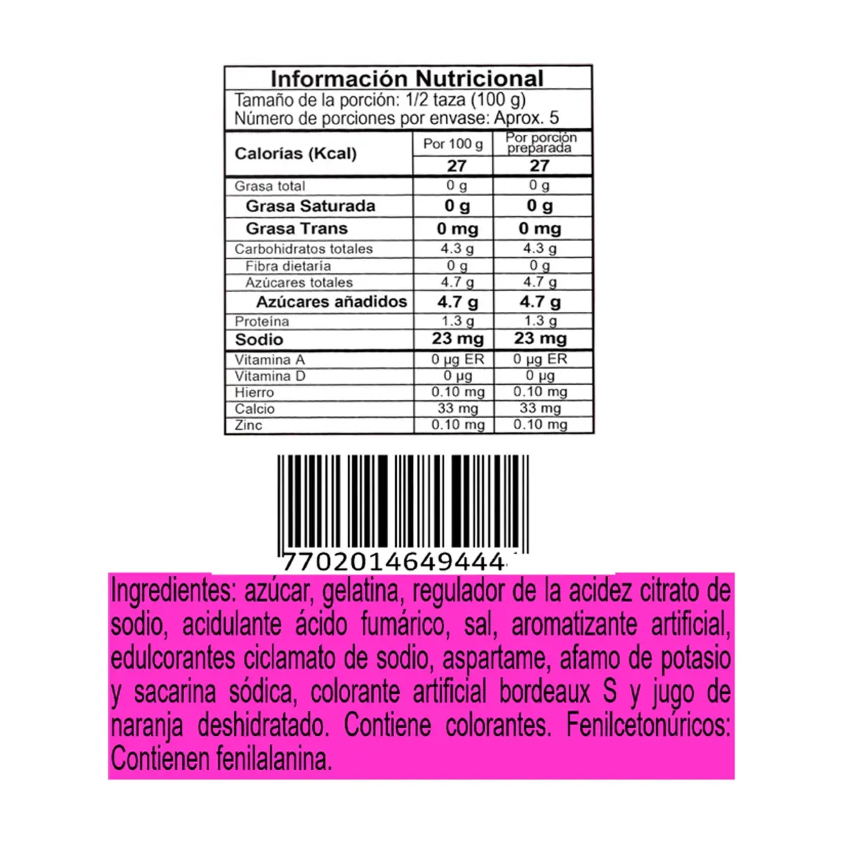 Gelatina sabor a naranja Gel’hada (35 g / 1.23 oz) - Thumbnail 3