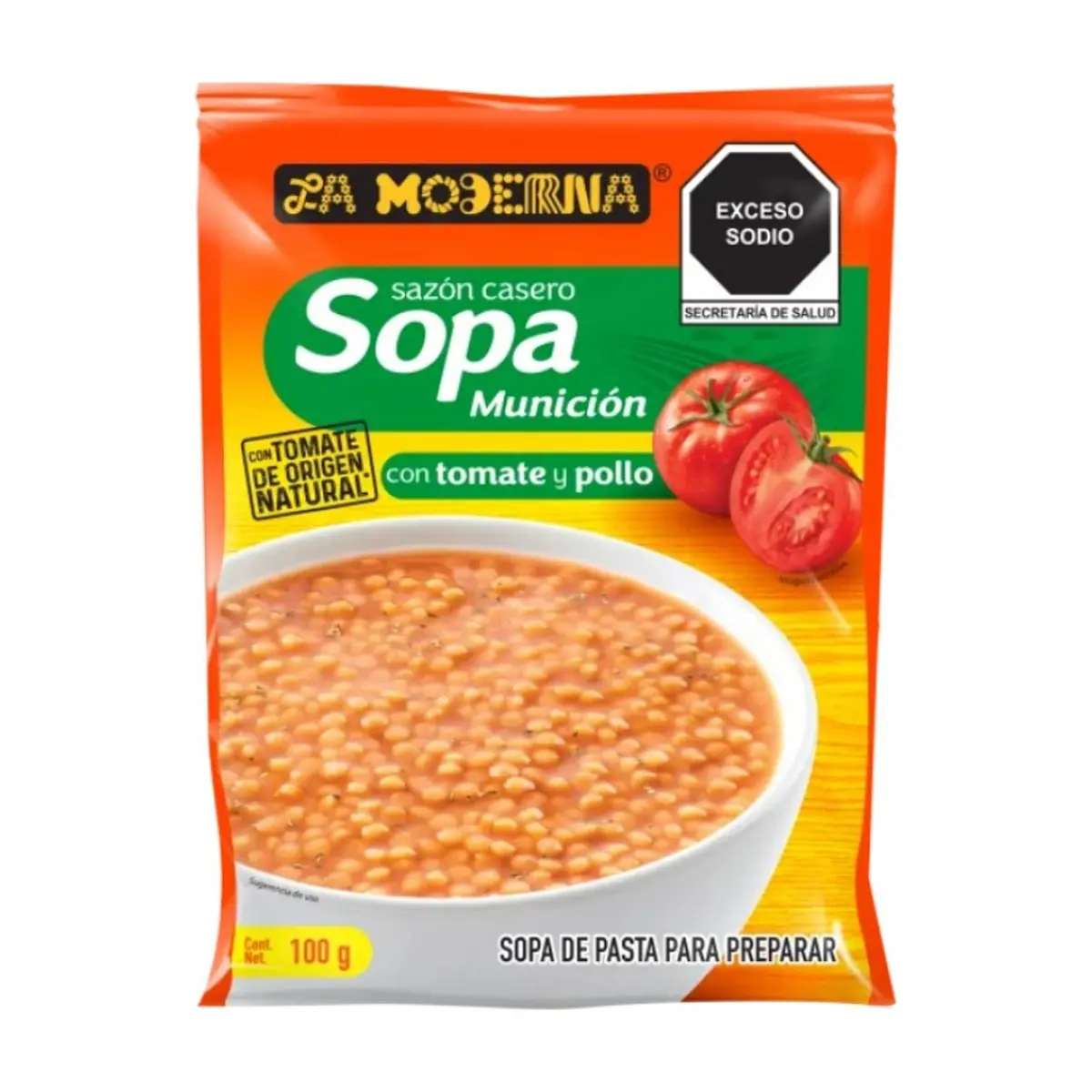 Sopa de munición con tomate y pollo La Moderna (100 g / 3.5 oz) - Miniatura 4