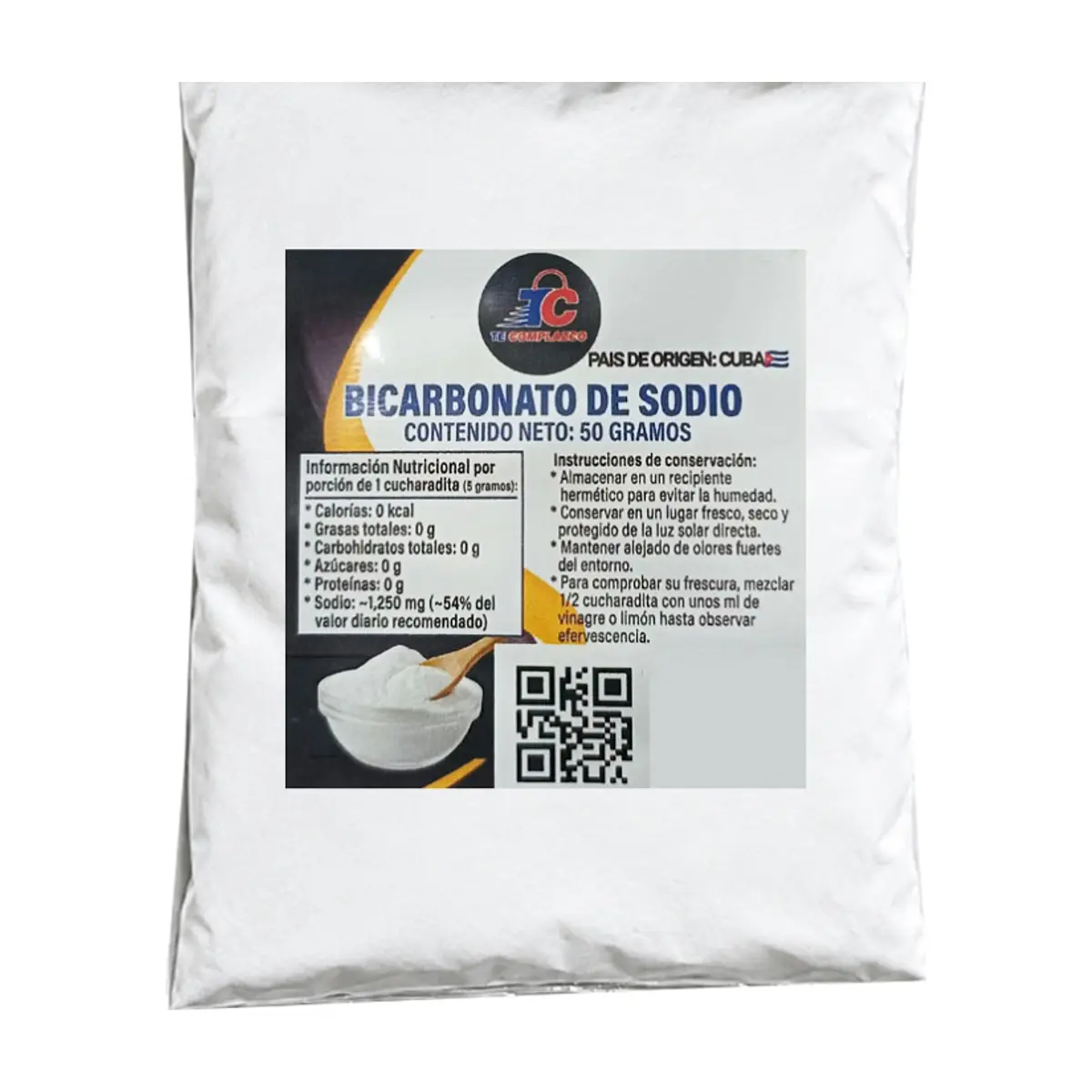Bicarbonato de sodio Te Complazco (50 g / 1.76 oz)