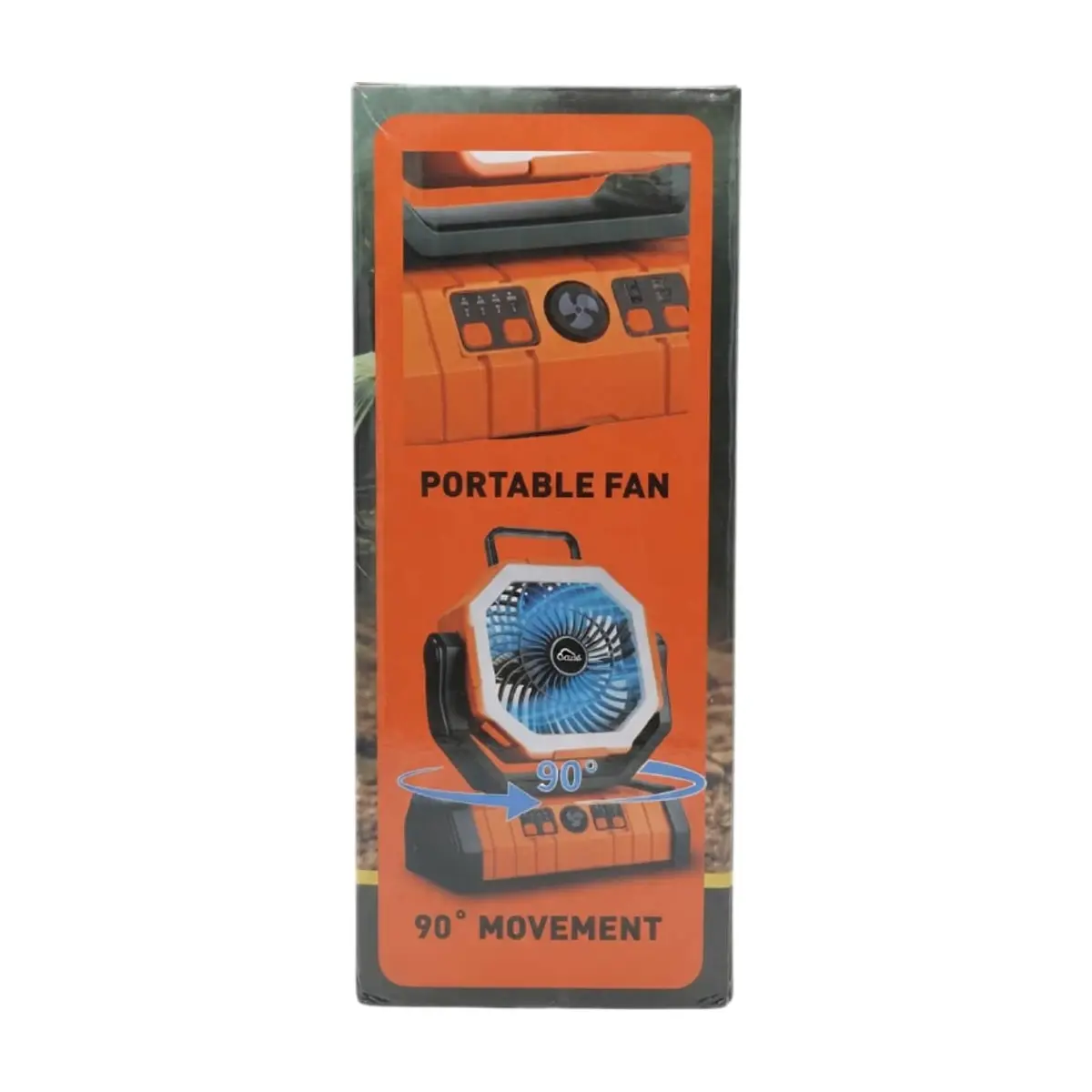 Ventilador recargable con luz LED color naranja Cloud F6 CEPFWS-B - Thumbnail 4
