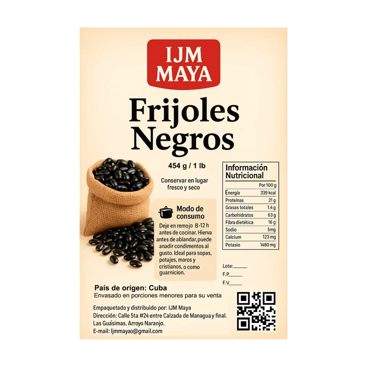 Frijoles negros IJM Maya (454 g / 1 lb) - Thumbnail 3