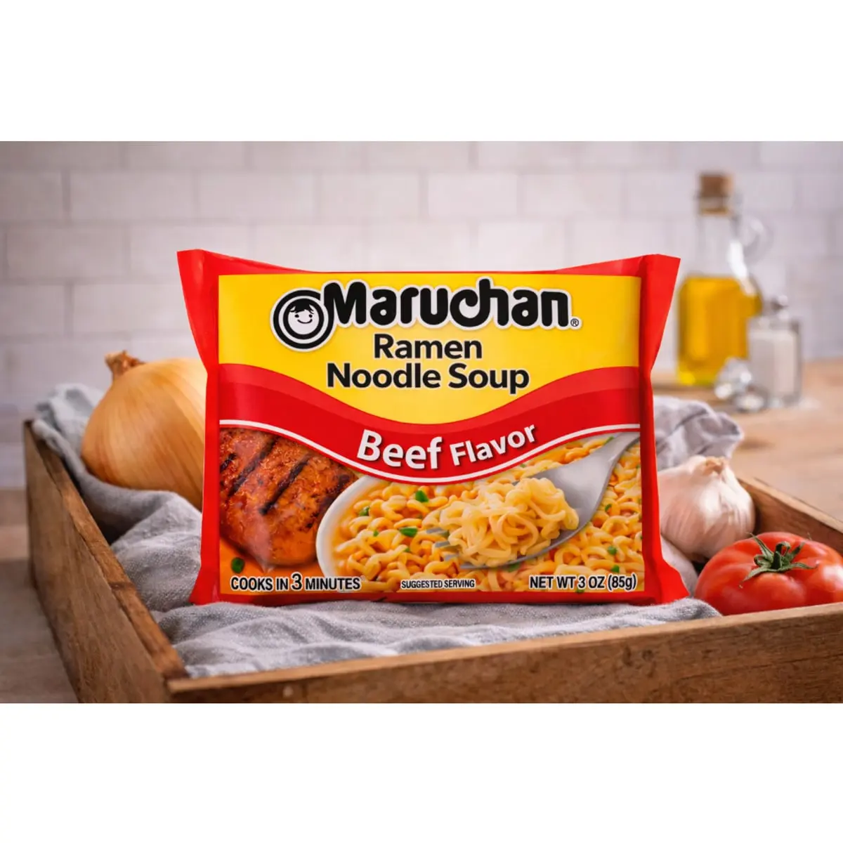 Sopa instantánea de fideos sabor carne de res Maruchan (85 g / 2.99 oz) - Thumbnail 4