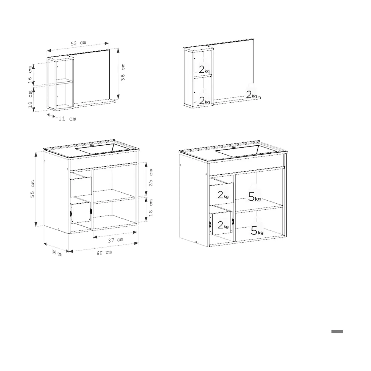 Mueble de baño arena en madera Cozimax Camomila - Thumbnail 4