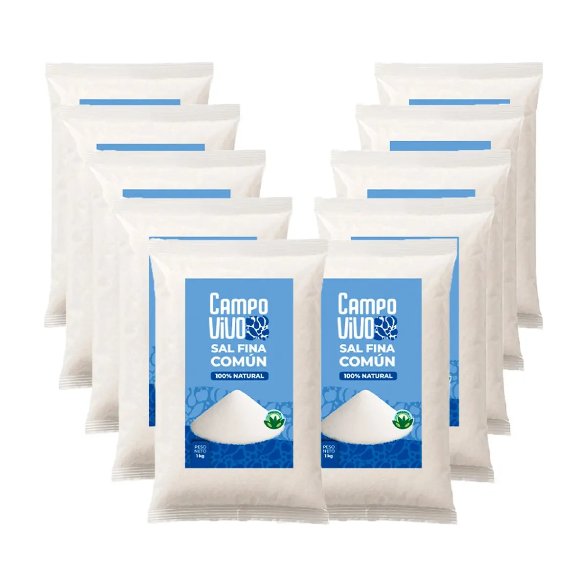 Sal fina común Campo Vivo (10 x 1 kg / 2.2 lb) - Miniatura 1