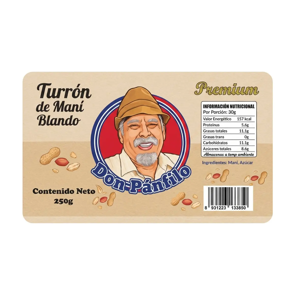Turrón de maní blando premium Don Pánfilo (250 g / 8.8 oz) - Thumbnail 2