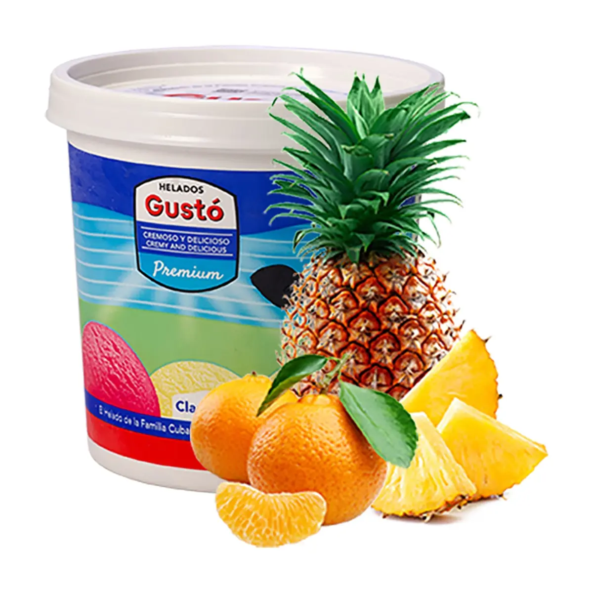 Helado Premium de naranja piña Gustó (1 L)