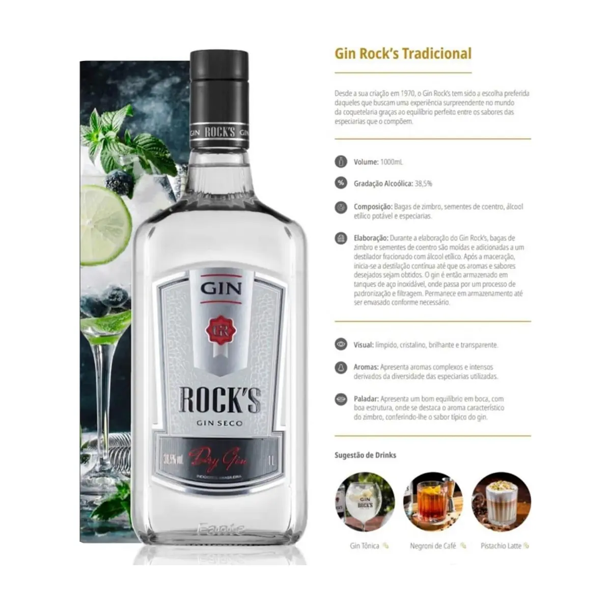 Gin Seco Rock'S (1000 ml) - Thumbnail 3