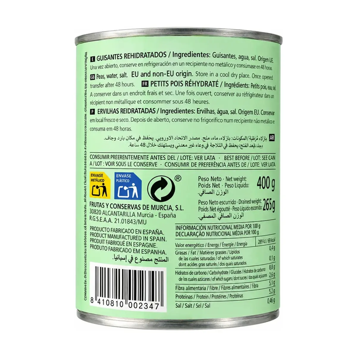 Guisantes rehidratados Mocitos (400 g / 14 oz) - Miniatura 3