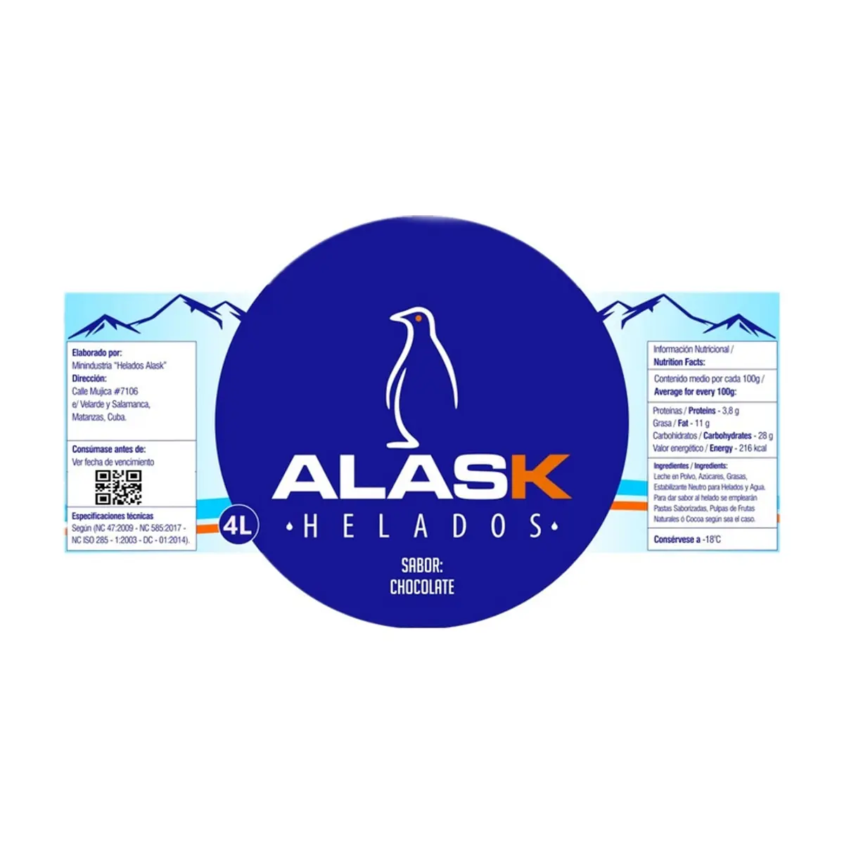 Helado de chocolate Alask (4 L) - Thumbnail 2