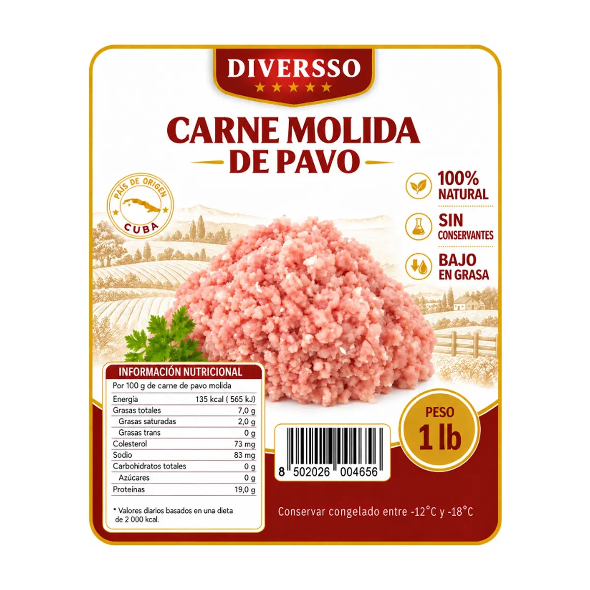Carne molida de pavo al vacío Diversso (454 g / 1 lb) - Thumbnail 3