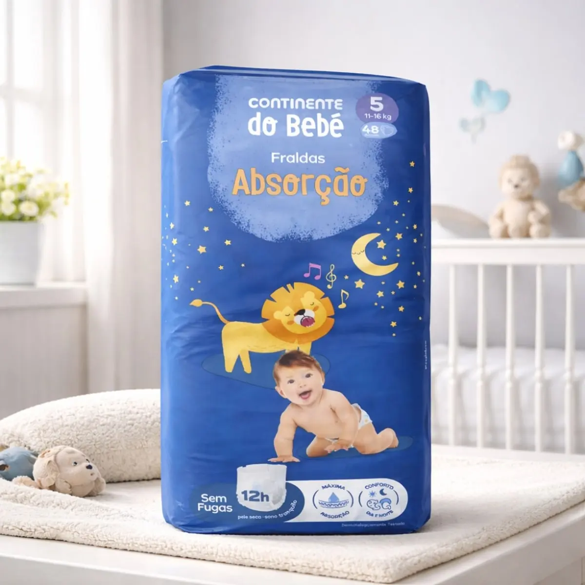 Pañales Absorbentes para bebés de 11 - 16 kg, Talla 5, Continente do Bebé (48 U) - Thumbnail 3