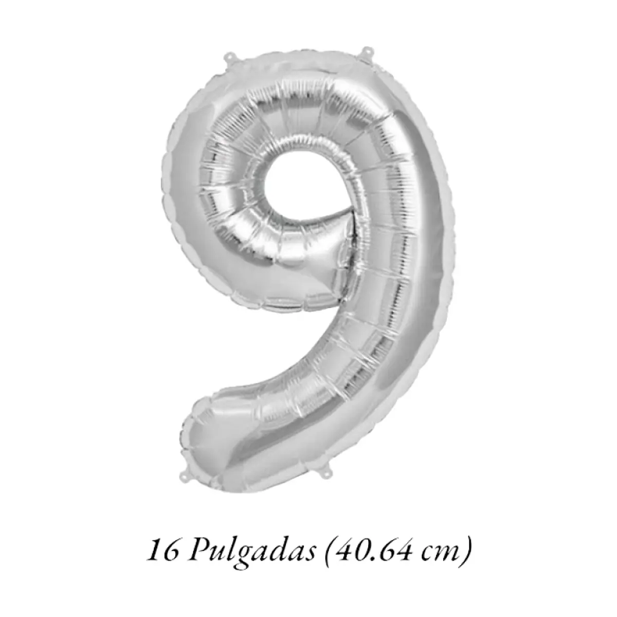 Globo plateado Número 9 Balloon (16 pulgadas) - Thumbnail 2